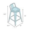 Set of 2 Pera Wood Counter Stools #8295T