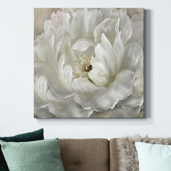 24" H x 24" W x 1.5" D Gray Perfect Peony - Wrapped Canvas Painting Print ptt829