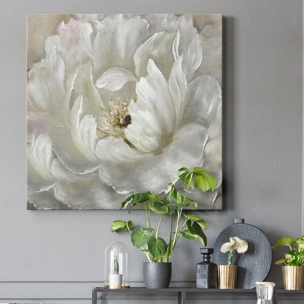 24" H x 24" W x 1.5" D Gray Perfect Peony - Wrapped Canvas Painting Print ptt829