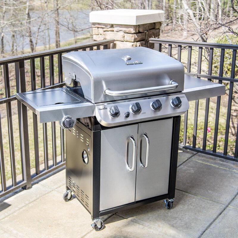CharBroil Performance Series 4-Burner Propane Gas Grill with Side Burner and Cabinet (#K1139)