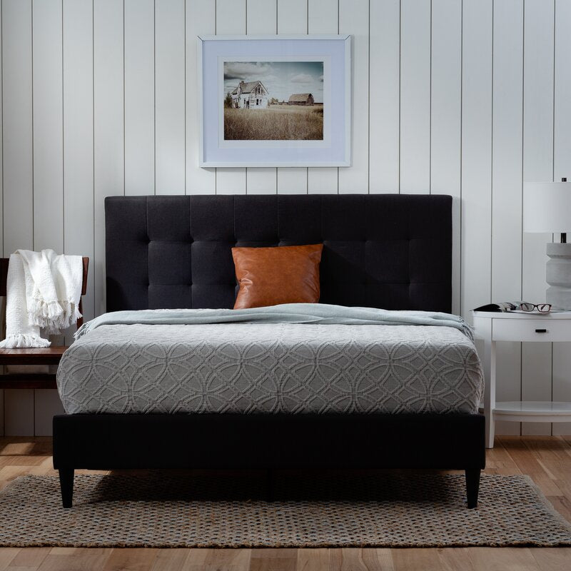 Peters Tufted Upholstered Low Profile Platform Bed Queen