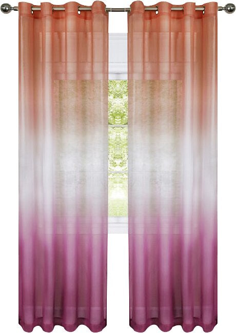 Petersen Ombre Semi-Sheer Grommet Single Curtain Panel B127-#CR1214