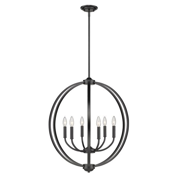 Black Petitt 6 - Light Dimmable Globe Chandelier