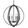 Black Petitt 6 - Light Dimmable Globe Chandelier