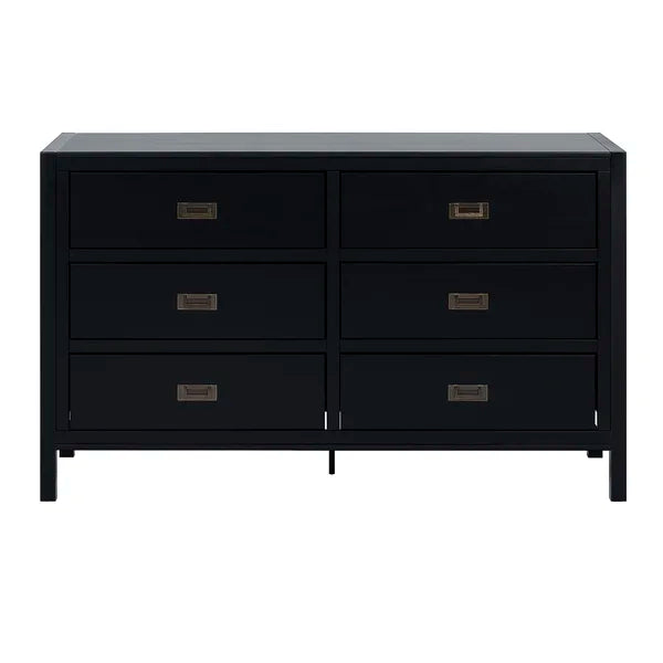 Black Petrillo 6 Drawer 57'' W Double Dresser