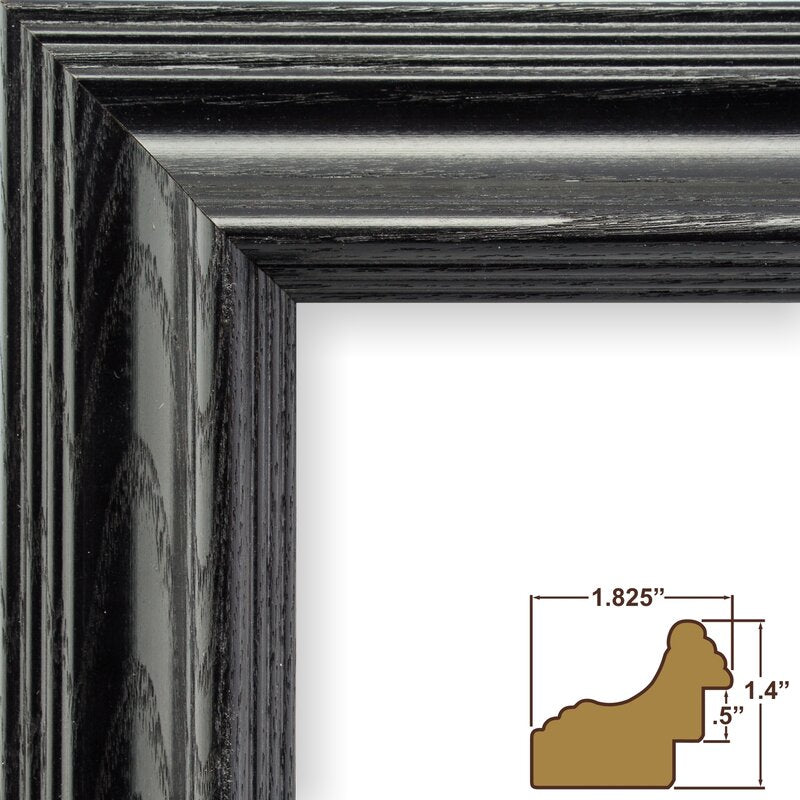 24x36 Black Pettiford 1.83" Wide Wood Grain Picture Frame CA485