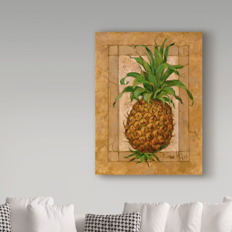 19" H x 14" W x 2" D Pineapple Pizzazz by Barbara Mock - Wrapped Canvas Print