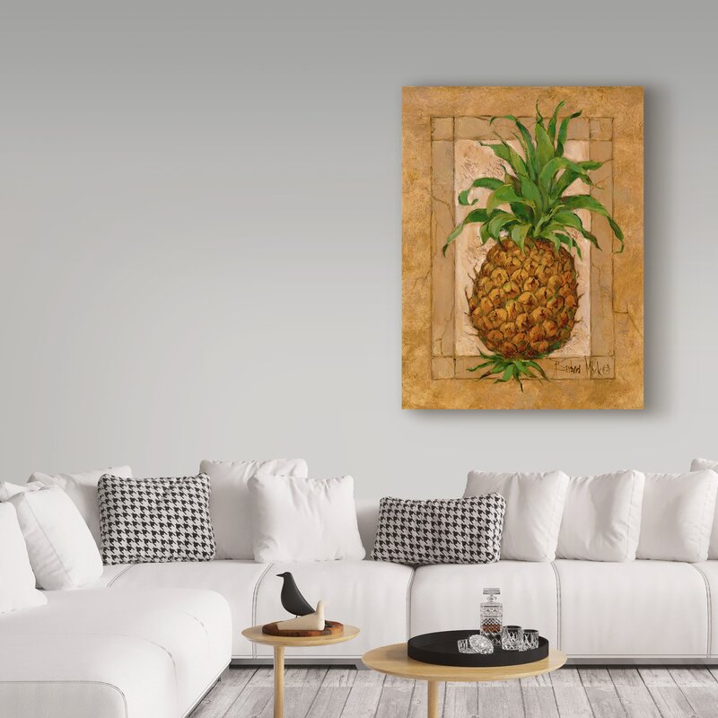 19" H x 14" W x 2" D Pineapple Pizzazz by Barbara Mock - Wrapped Canvas Print