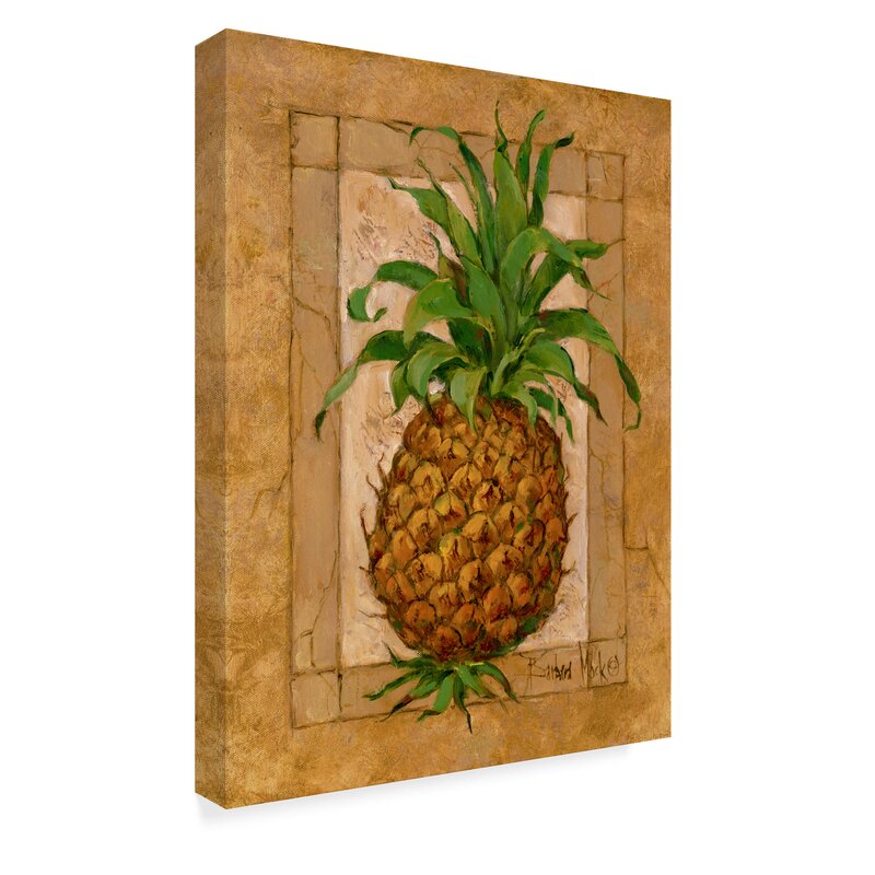 19" H x 14" W x 2" D Pineapple Pizzazz by Barbara Mock - Wrapped Canvas Print