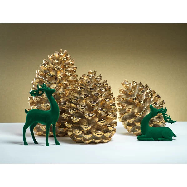 11" H x 10.75" W x 10.25" D Gold Pinecone Decorative Accent