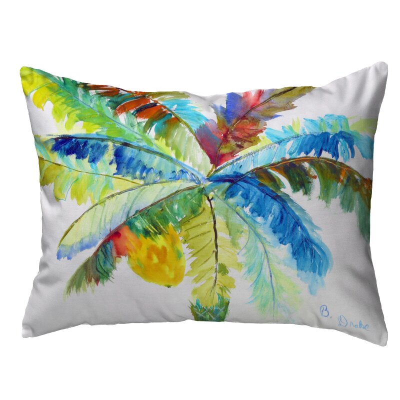 11" x 14" Pinkham Big Palm Extra Zippered Indoor/Outdoor Lumbar Pillow B45-HS223