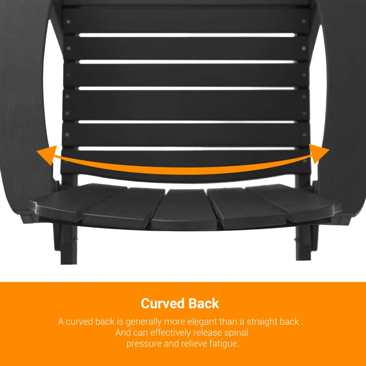 Black Plastic/Resin Folding Adirondack Chair