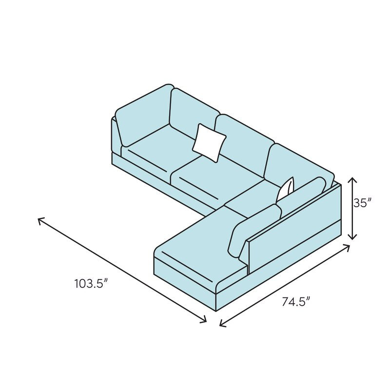 Plumlee 103.5" Wide Microfiber/Microsuede Corner Sectional Piece (As Is) SHB176