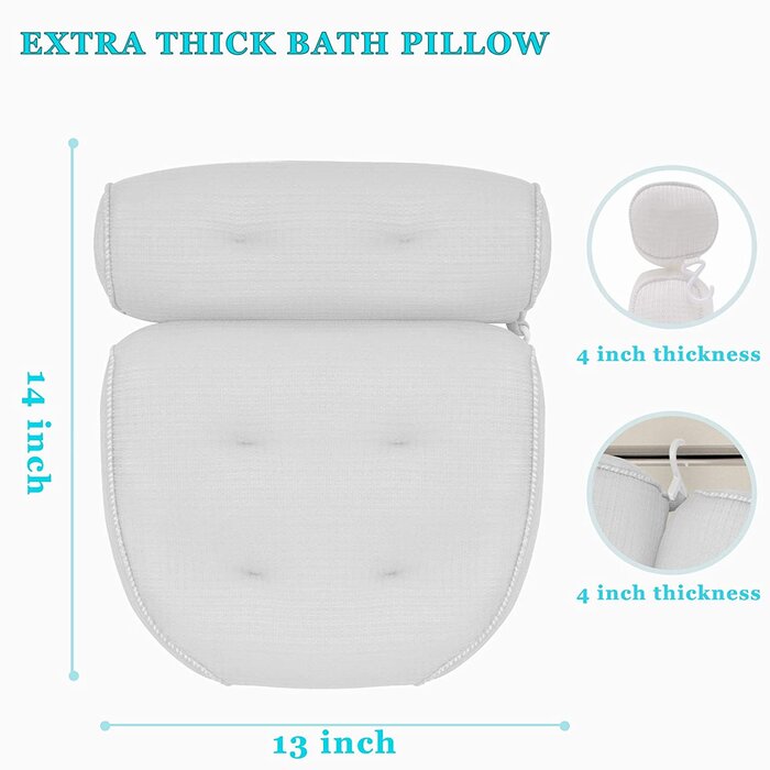 Light Gray Poche Freestanding Bath Pillow