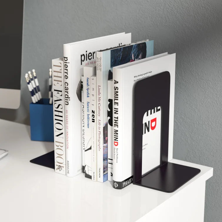 8.09" H Poly Base Non-skid Bookends (Set of 2)
