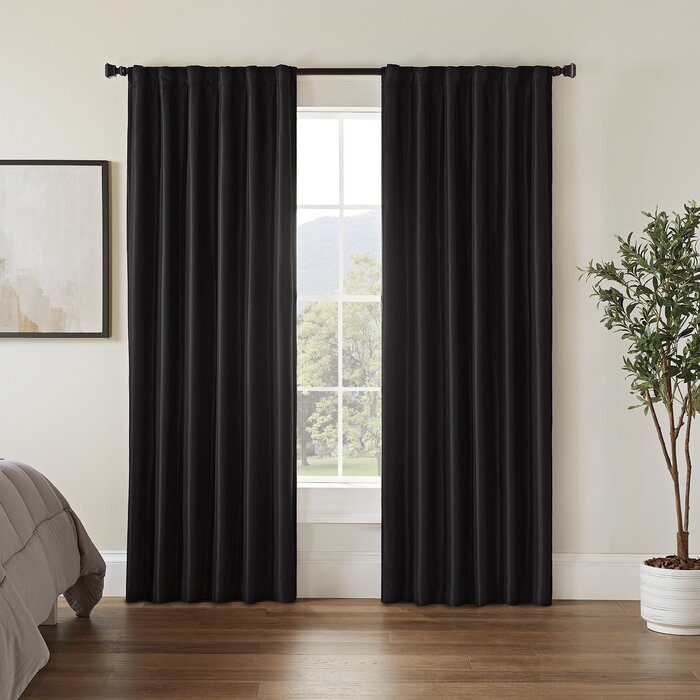 52" W x 95" L Polyester Blackout Curtain Panel, (Set of 3)
