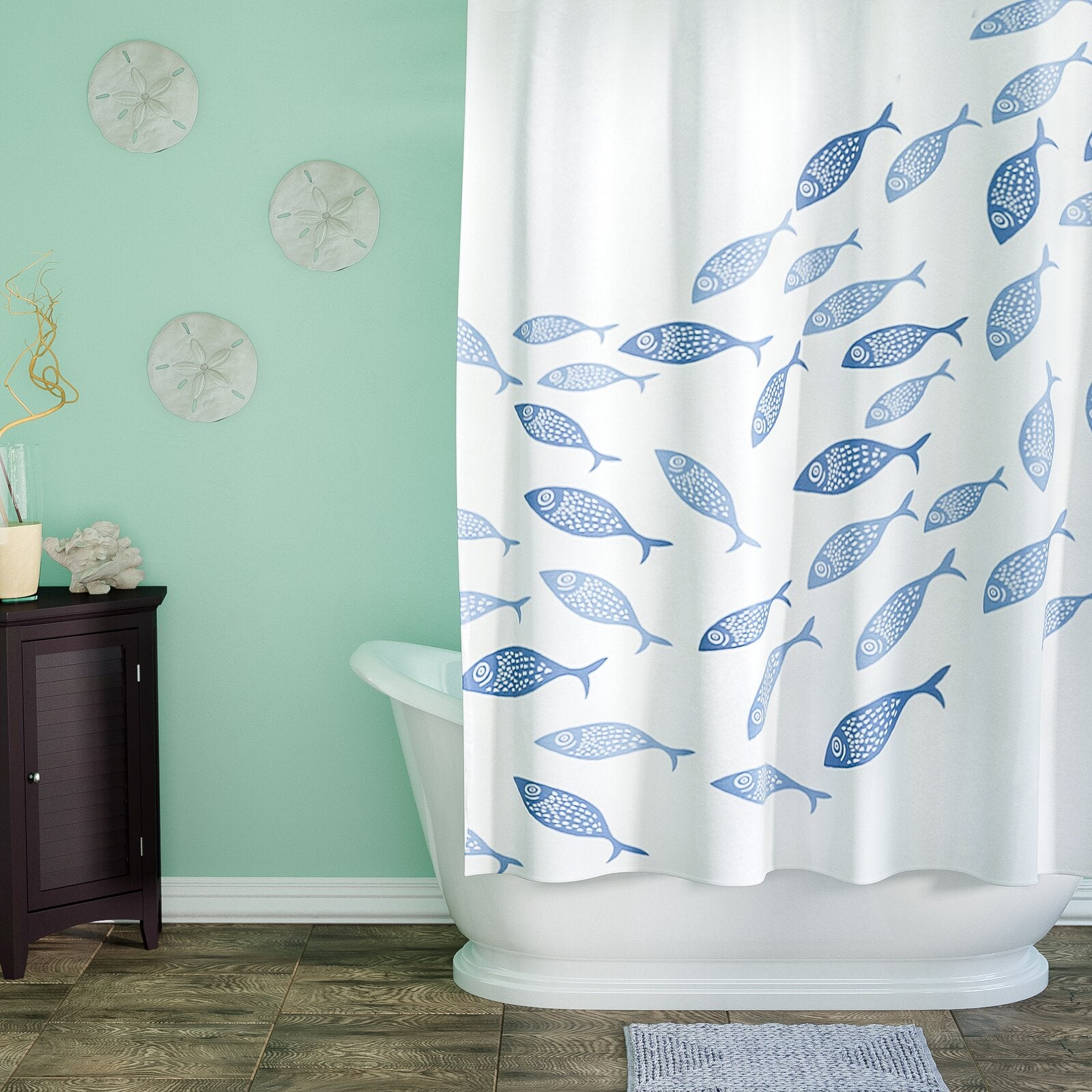 Polyester Coastal Single Shower Curtain ss469
