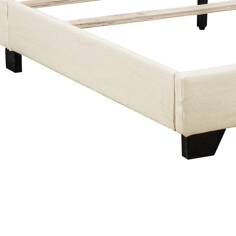 Beige Pomfret Upholstered Low Profile Standard Bed full *AS-IS*
