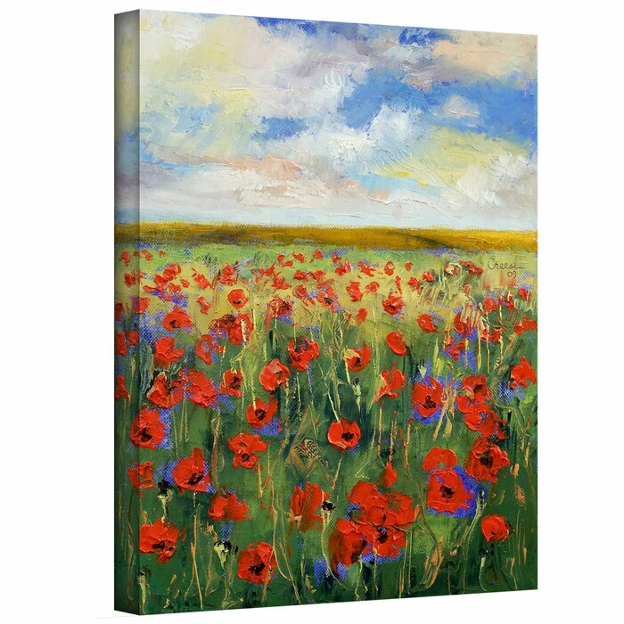 32" H x 24" W Poppies by Michael Creese - Unframed Print on Canvas