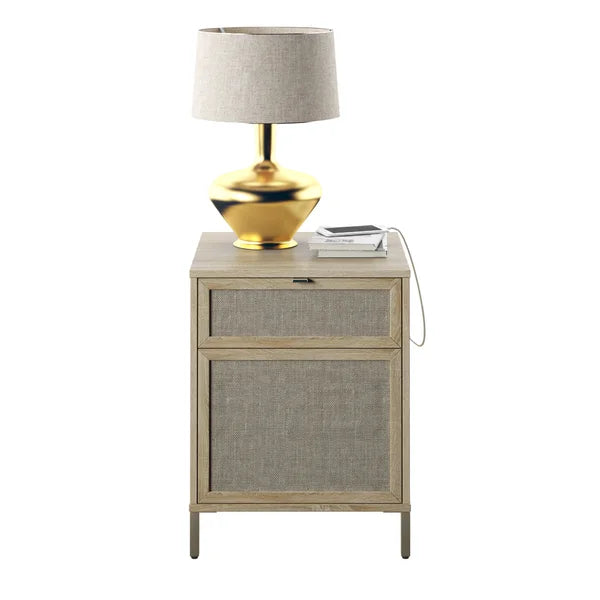 Bishop Oak Portman 25.25'' Tall 1 - Drawer Nightstand