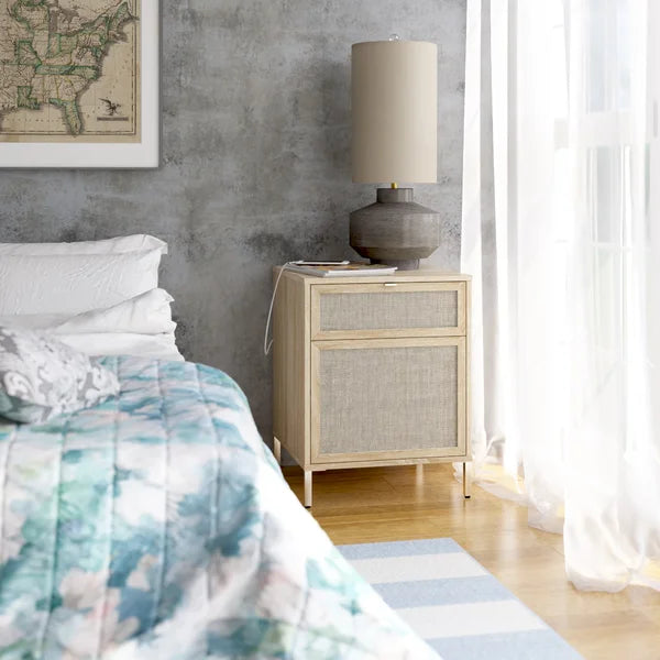 Bishop Oak Portman 25.25'' Tall 1 - Drawer Nightstand
