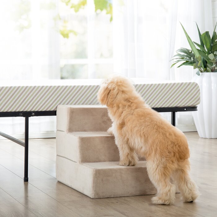 Beige Pospisil Comfort Foam 3 Step Pet Stair #HA1105