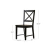 Black Powe Solid Wood Cross Back Side Chair (Set of 2)