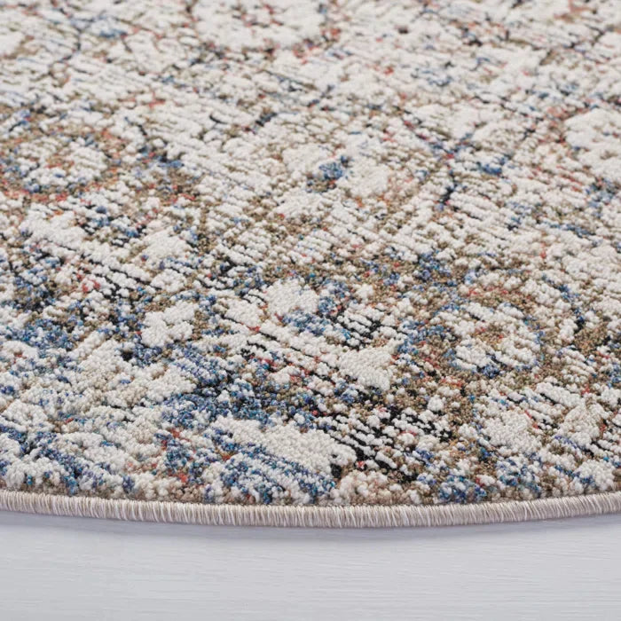 Lauren Ralph Lauren Round 6'7" Power Loom Navy/Rust Rug