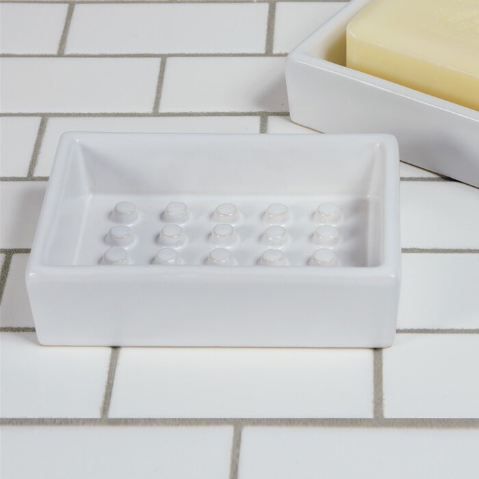 White Pratolina Ceramic Soap Dish #HA1098