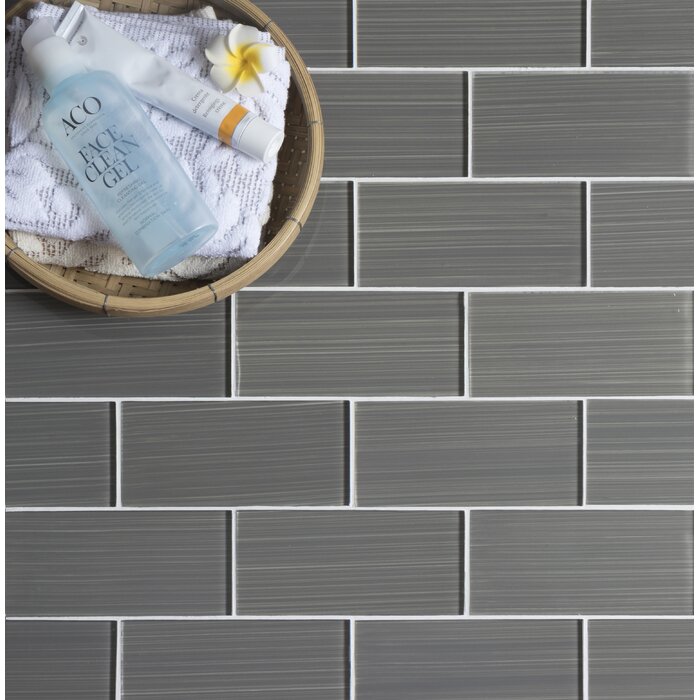 14 Boxes - Premium Hand Painted 3" x 6" Glass Mosaic Subway Tile, Dark Gray - 70 Square Feet (#K5669 - 14 BOXES)
