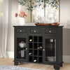 Priestley Wood Server with 12 Bottle Floor Wine Rack (#182)
