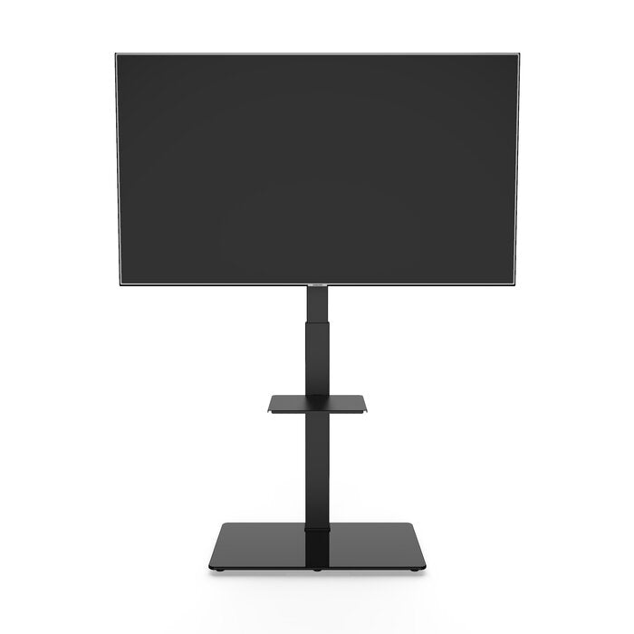Black Swivel Floor Stand Mount with Shelves For 37'' - 70'' Screens Holds Up To 88 lbs