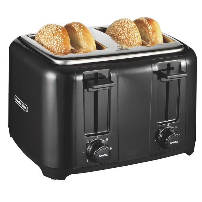 4-Slice Extra-Wide Slot Toaster With Shade Selector, Toast Boost, Auto-Shutoff & Cancel Button, Black