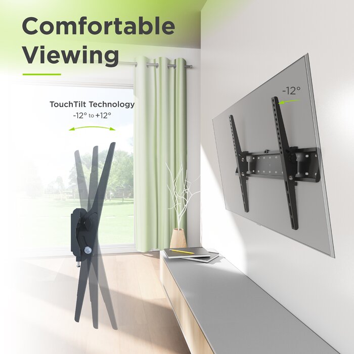 Black Tilt Wall Mount for 37" To 85" Screens Holds up to 88 Lb.
