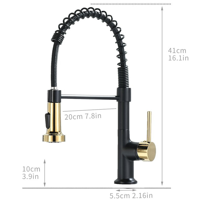 2135BG-1PBM Pull Down Single Handle Kitchen Faucet with Accessories