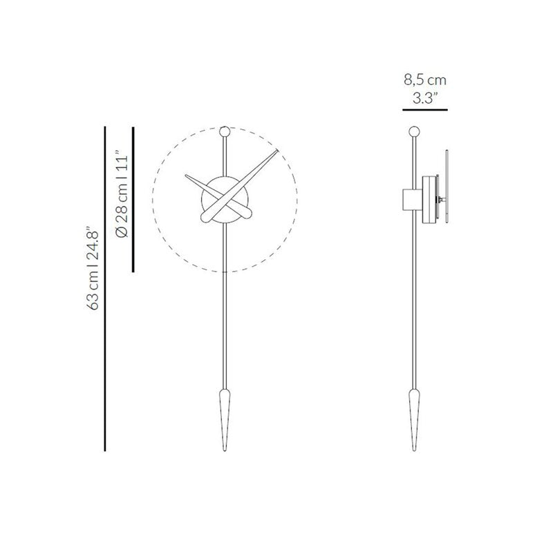 Black Oak Punta 11" Wall Clock (Part number: PTANR) VB191