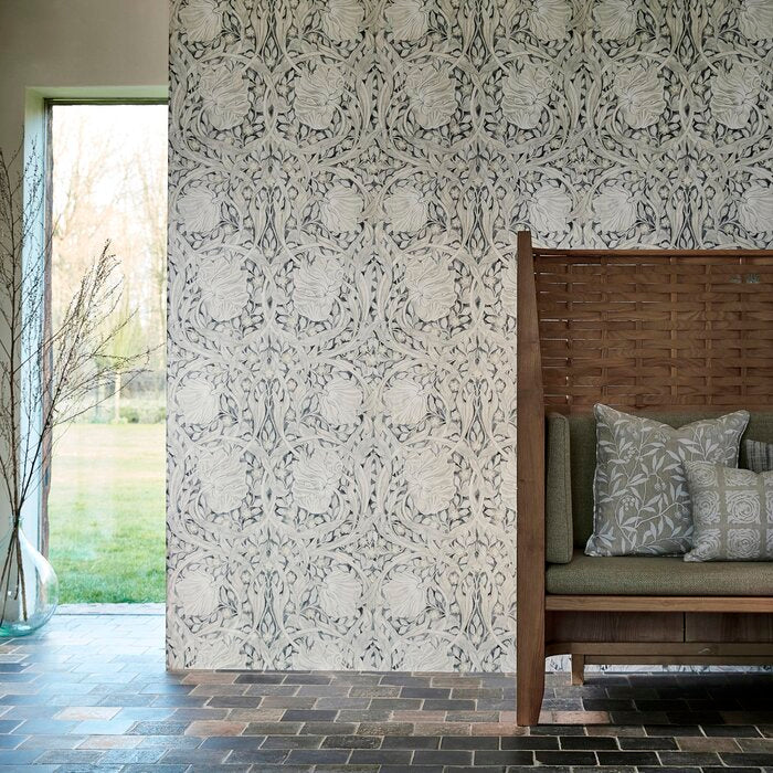 Black Ink Pure Pimpernel Floral Roll Wallpaper, (Set of 2)