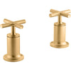 Purist Deck or Wall-Mount High-Flow Bath Valve Trim with Cross Handle, Valve Not Included (Set of 2)
