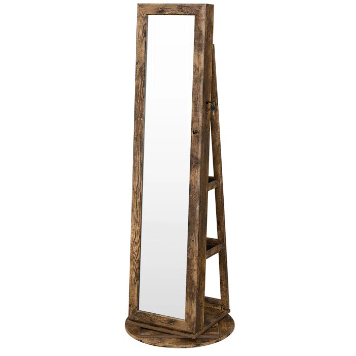 Rustic Brown Quakertown 21.3'' Wide Jewelry Armoire with Mirror