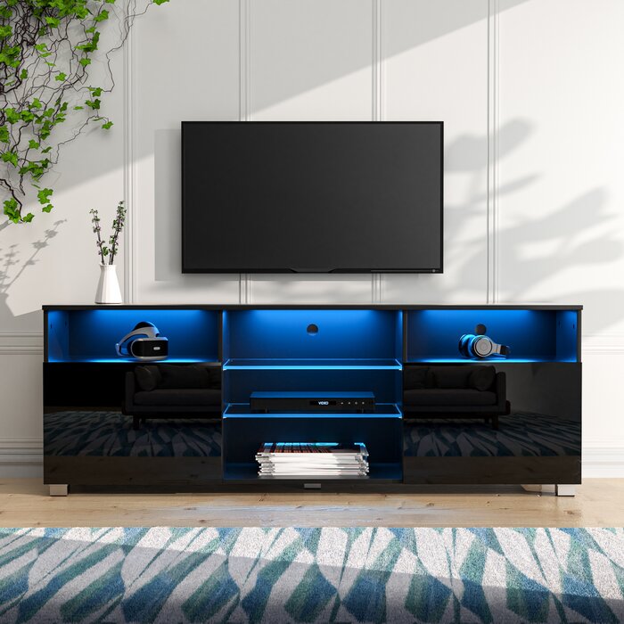 Black Quayshun TV Stand for TVs up to 65"