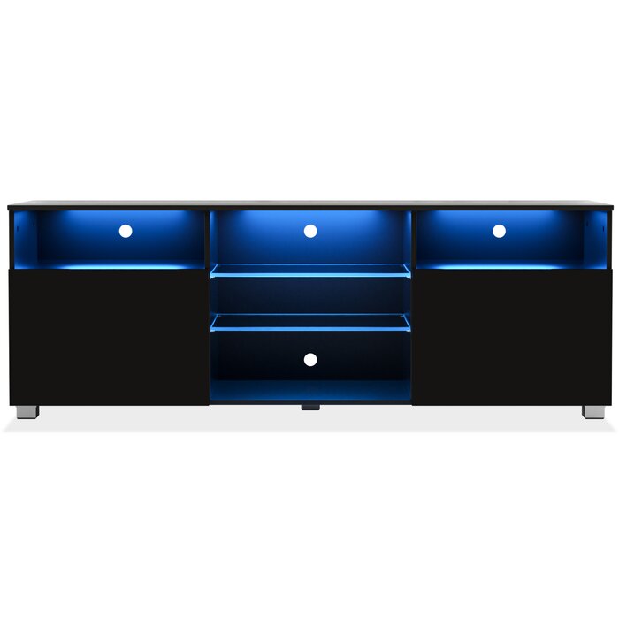 Black Quayshun TV Stand for TVs up to 65"