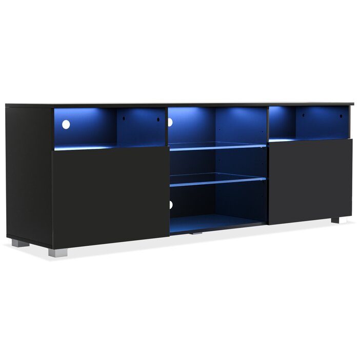 Black Quayshun TV Stand for TVs up to 65"