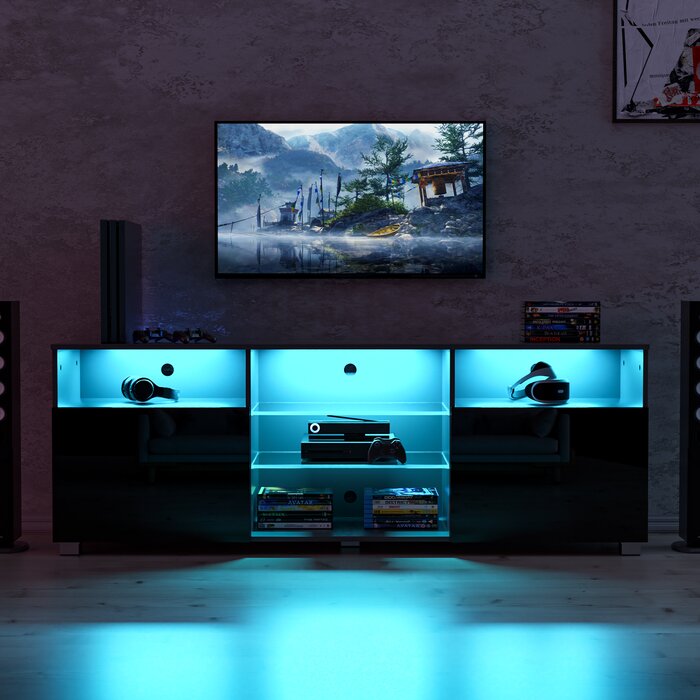 Black Quayshun TV Stand for TVs up to 65"