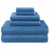 Blue Quick Dry 6 Piece 100% Cotton Towel (Set of 2)