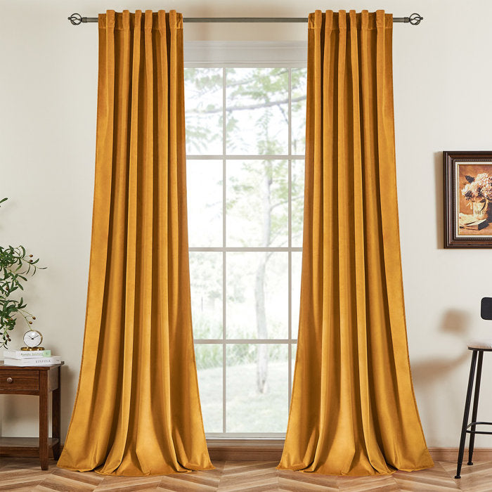 52" W x 84" L Quimby Velvet Curtain (Set of 2)