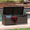 Brown Quinto Wing Wicker Storage Bench MG394