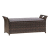 Brown Quinto Wing Wicker Storage Bench MG394