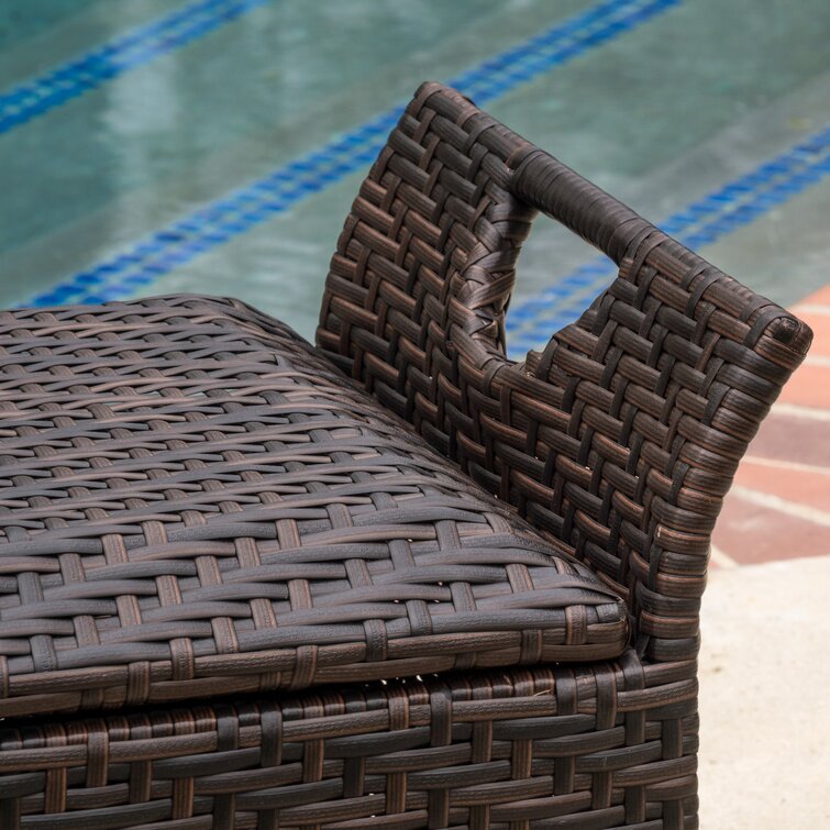 Brown Quinto Wing Wicker Storage Bench MG394