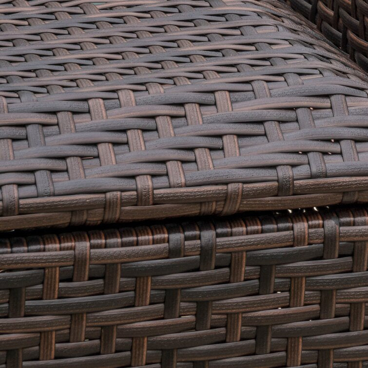 Brown Quinto Wing Wicker Storage Bench MG394