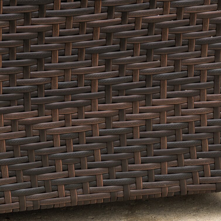 Brown Quinto Wing Wicker Storage Bench MG394